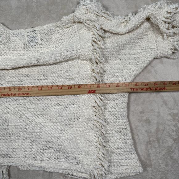 MISA Los Angeles Ivory White Karine Fringe Sweater Womens Size Small - Picture 7 of 9